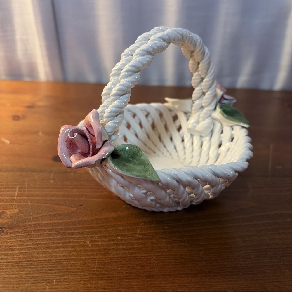 Ceramic Woven Basket Made in Italy
